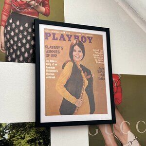 Vintage Playboy Magazine Cover October 1972 Black Framed Art Piece Home Decor